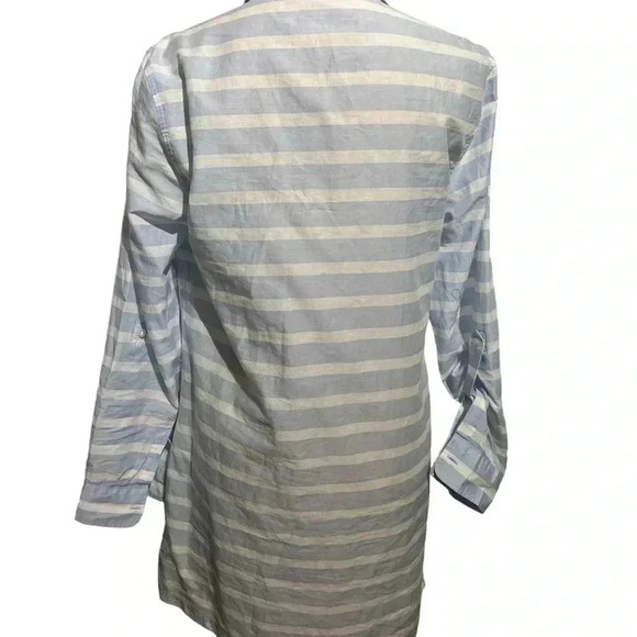 Talbots Womens Striped Button Shirt Top Long Sleeve Collar Blue an white Size S - Picture 2 of 4